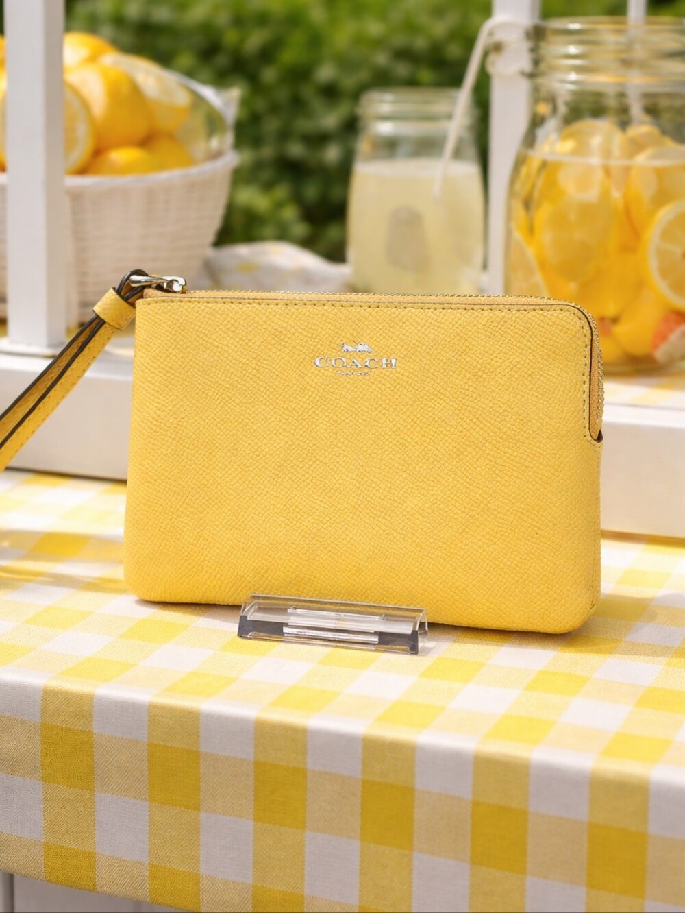 Coach Yellow Zip Wristlet - NEW